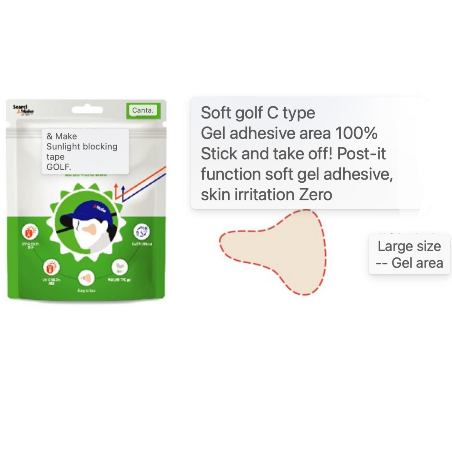 Serci & Make Golf Sun Protection Face Patches 7 pairs per pack