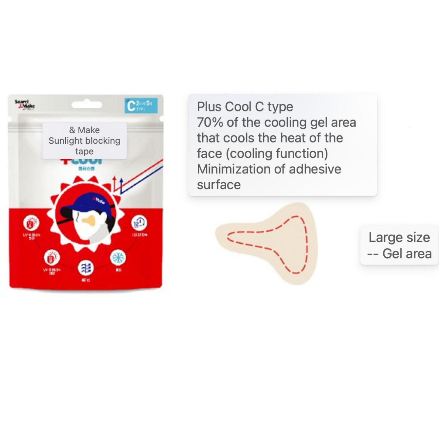 Serci & Make Golf Sun Protection Face Patches - CoolPlus 5 pairs per pack