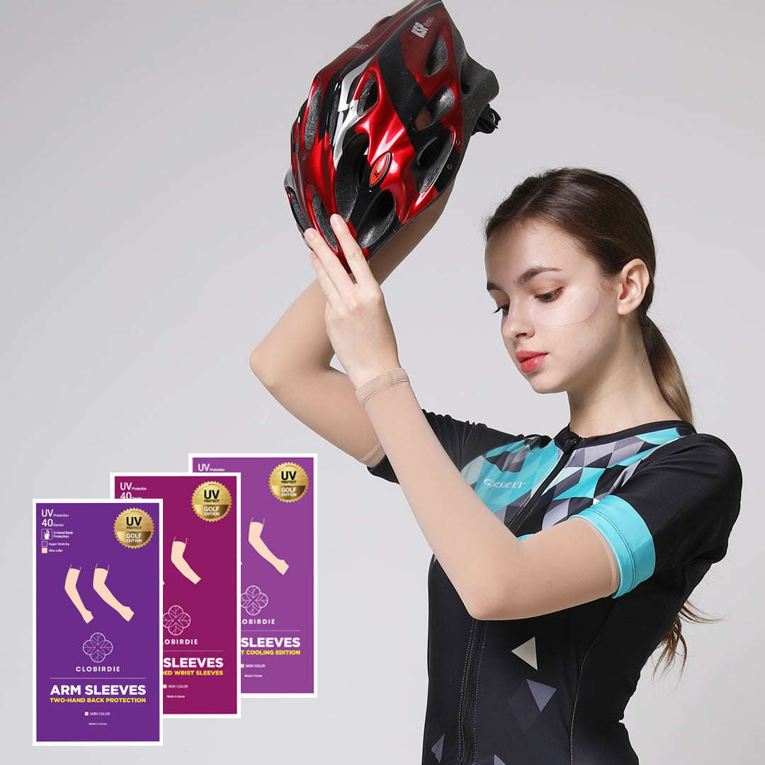 Clobirdie Premium UV Protection Cooling Arm Sleeves 40 Denier Natural Skin Colour (Unisex)