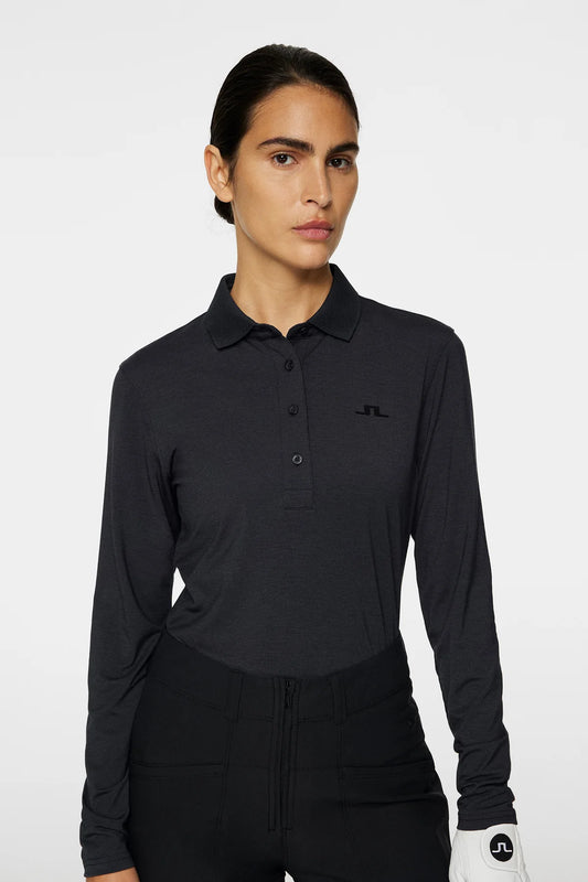 JLINDEBERG FLOR LONG SLEEVE POLO BLACK