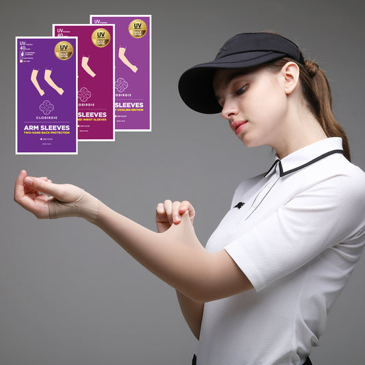 Clobirdie Premium UV Protection Cooling Arm Sleeves 40 Denier Natural Skin Colour (Unisex)